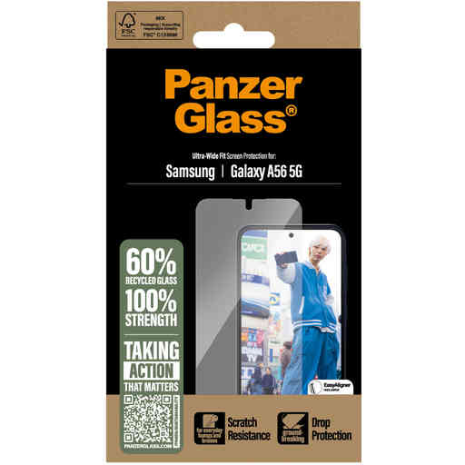 PanzerGlass Samsung Galaxy A56 5G Ultra-Wide Fit Refresh with EasyAligner