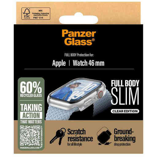 PanzerGlass Full Body Snappie Apple Watch 10 46mm - Slim Transparent