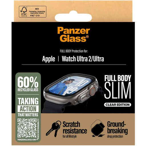 PanzerGlass Full Body Snappie Apple Watch Ultra/Ultra2 - Slim Transparent
