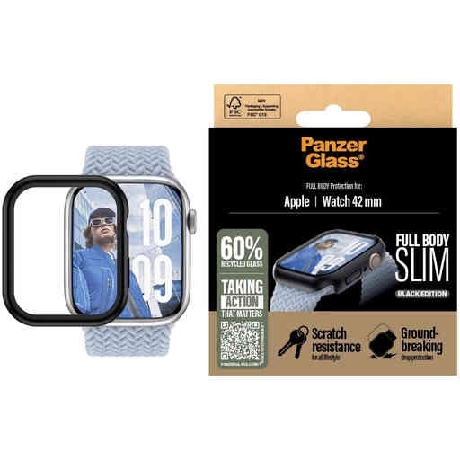 PanzerGlass Full Body Snappie Apple Watch 10 42mm - Slim Black