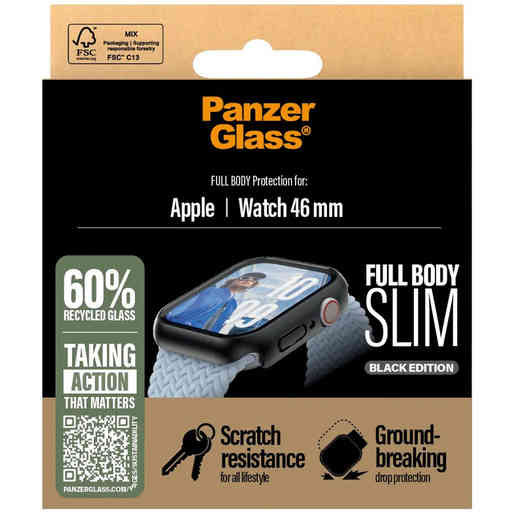 PanzerGlass Full Body Snappie Apple Watch 10 46mm - Slim Black