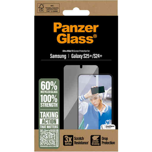 PanzerGlass Samsung Galaxy S25 Plus/S24 Plus Ultra-Wide Fit Refresh with EasyAligner