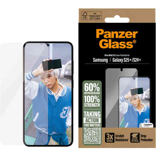 PanzerGlass Samsung Galaxy S25 Plus/S24 Plus Ultra-Wide Fit Refresh with EasyAligner