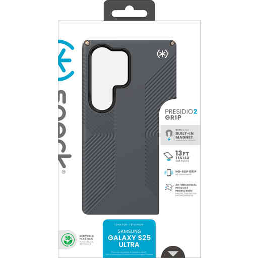 Speck Presidio2 Grip + Magnet Samsung Galaxy S25 Ultra Charcoal Grey - with Microban