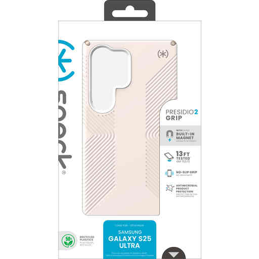 Speck Presidio2 Grip + Magnet Samsung Galaxy S25 Ultra Bleached Bone - with Microban