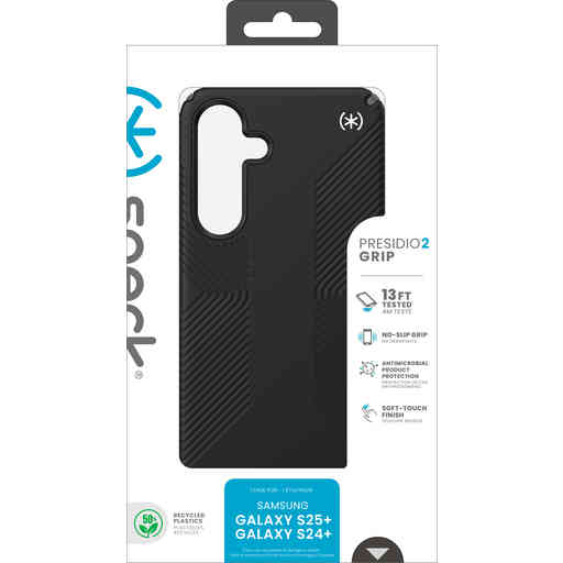 Speck Presidio2 Grip + Magnet Samsung Galaxy S25 Plus Black - with Microban