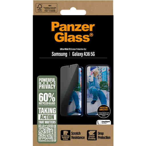PanzerGlass Samsung Galaxy A36 5G - Ultra-Wide Fit Privacy Glass