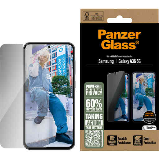 PanzerGlass Samsung Galaxy A36 5G - Ultra-Wide Fit Privacy Glass