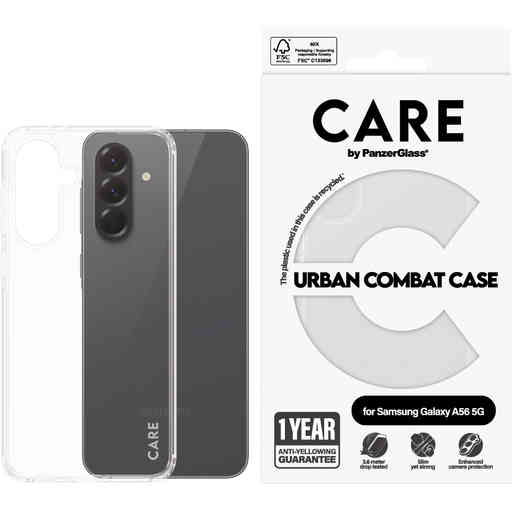 CARE by PanzerGlass Flagship Case Transparent Urban Combat w. Clear Frame Samsung A56