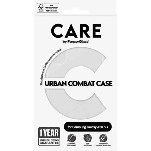 CARE by PanzerGlass Flagship Case Transparent Urban Combat w. Clear Frame Samsung A56