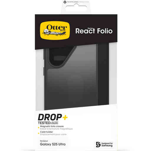 OtterBox React Folio Case Samsung Galaxy S25 Ultra Black