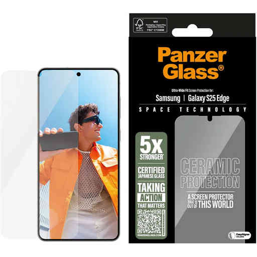 Panzerglass Ceramic Samsung Galaxy S25 Edge - Ultra-Wide Fit