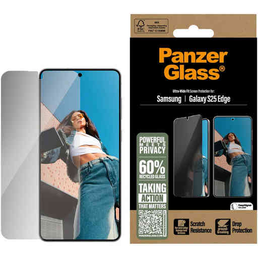 Panzerglass Samsung Galaxy S25 Edge - Ultra-Wide Fit Privacy Glass