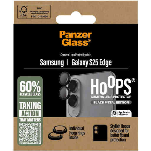 PanzerGlass Hoops Rings Samsung Galaxy S25 Edge Black