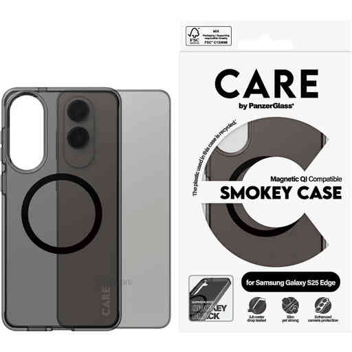CARE by PanzerGlass Flagship Case Urban Smokey Combat w. Black QI Module Samsung S25 Edge
