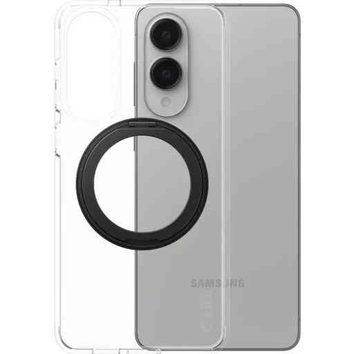 CARE by PanzerGlass Feature Case Transparent w. Black Kickstand & QI Samsung S25 Edge