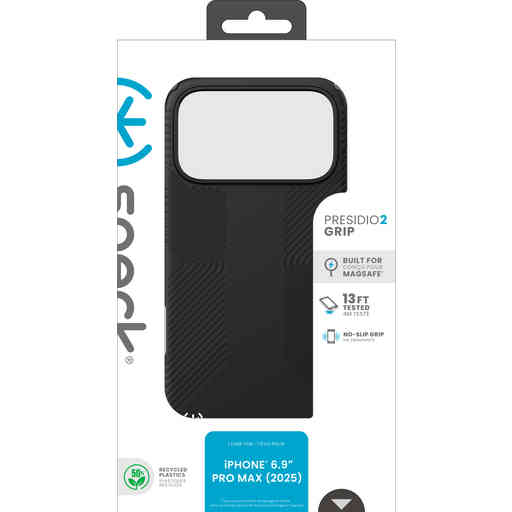 Speck Presidio2 Grip + MS Apple iPhone 17 Pro Max Black - with Microban