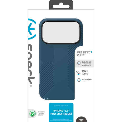 Speck Presidio2 Grip + MS Apple iPhone 17 Pro Max Deep Sea Blue- with Microban