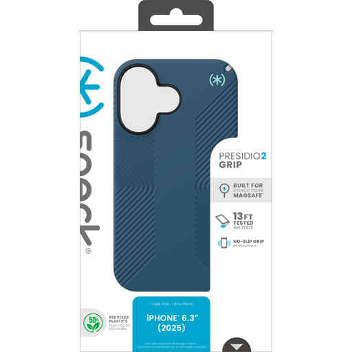 Speck Presidio2 Grip + MS Apple iPhone 17 Deep Sea Blue- with Microban