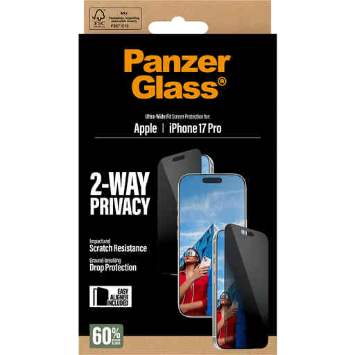Panzerglass Apple iPhone 17 Pro - Ultra-Wide Fit Privacy Glass
