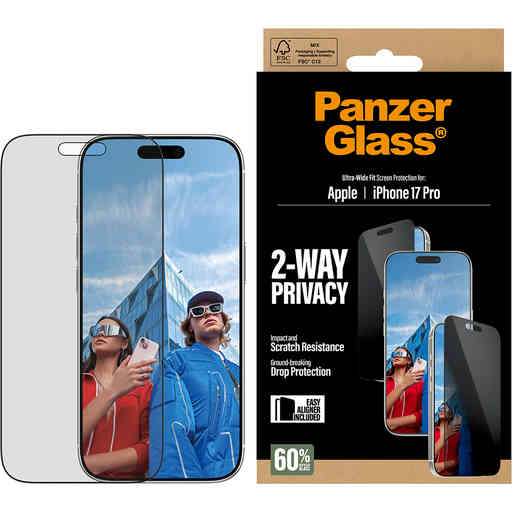 Panzerglass Apple iPhone 17 Pro - Ultra-Wide Fit Privacy Glass