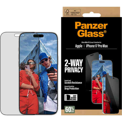 Panzerglass Apple iPhone 17 Pro Max - Ultra-Wide Fit Privacy Glass
