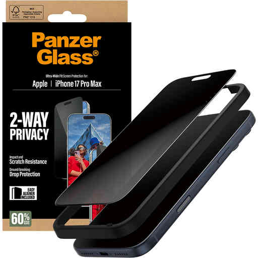 Panzerglass Apple iPhone 17 Pro Max - Ultra-Wide Fit Privacy Glass