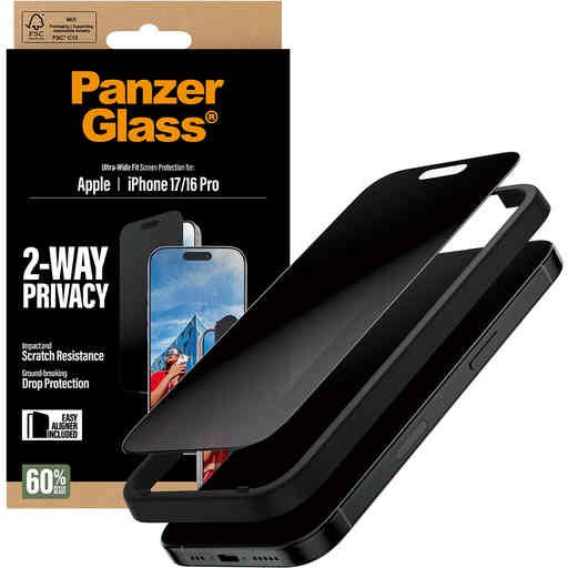 Panzerglass Apple iPhone 17/16 Pro - Ultra-Wide Fit Privacy Glass