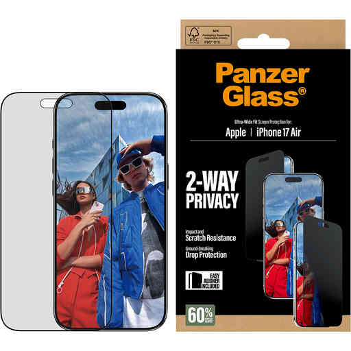 Panzerglass Apple iPhone Air - Ultra-Wide Fit Privacy Glass