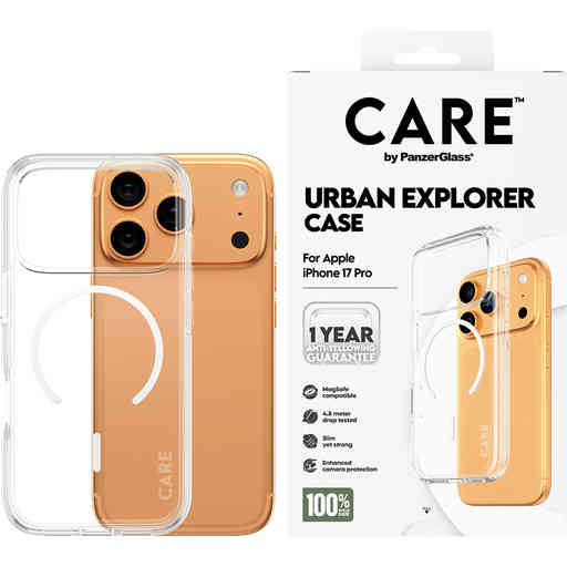 CARE by PanzerGlass Flagship Urban Combat Transp. White MagSafe iPhone 17 Pro
