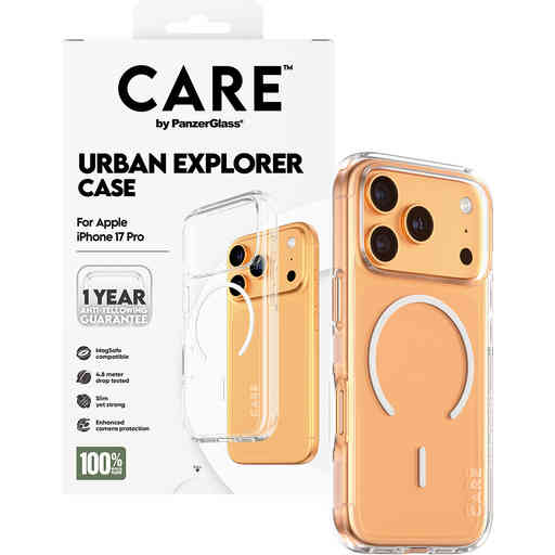 CARE by PanzerGlass Flagship Urban Combat Transp. White MagSafe iPhone 17 Pro