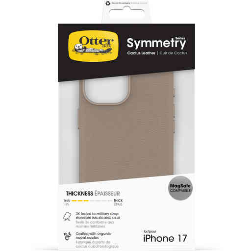 OtterBox Symmetry Cactus Leather Camera Control Case Apple iPhone 17 Light Grey