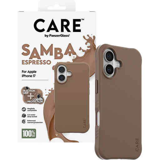 CARE by PanzerGlass Fashionable Case Samba Espresso MagSafe iPhone 17