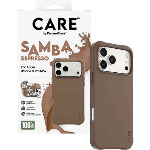 CARE by PanzerGlass Fashionable Case Samba Espresso MagSafe iPhone 17 Pro Max