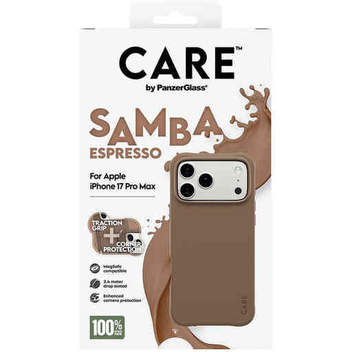 CARE by PanzerGlass Fashionable Case Samba Espresso MagSafe iPhone 17 Pro Max