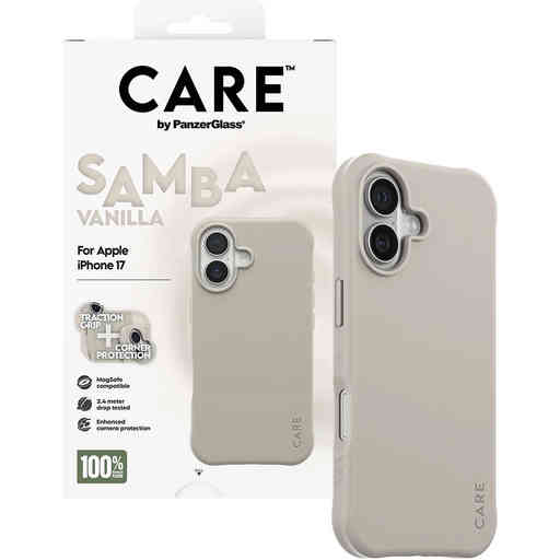 CARE by PanzerGlass Fashionable Case Samba Vanilla MagSafe iPhone 17