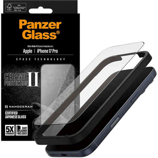 Panzerglass Ceramic II Apple iPhone 17 Pro - Ultra-Wide Fit