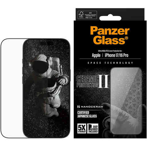 Panzerglass Ceramic II Apple iPhone 17/16 Pro - Ultra-Wide Fit