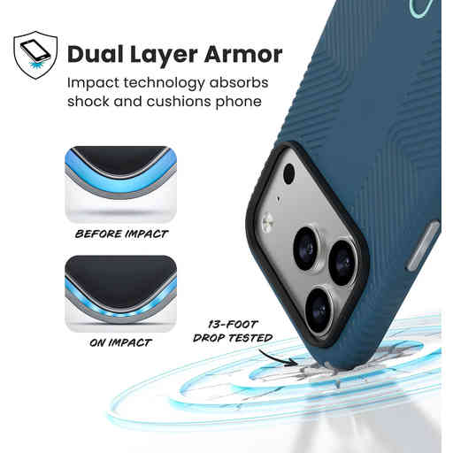 Speck Presidio2 Grip + ClickLock Apple iPhone 17 Pro Blue - with Microban