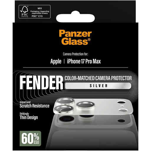 PanzerGlass FENDER Camera Protector Silver iPhone 17 Pro Max