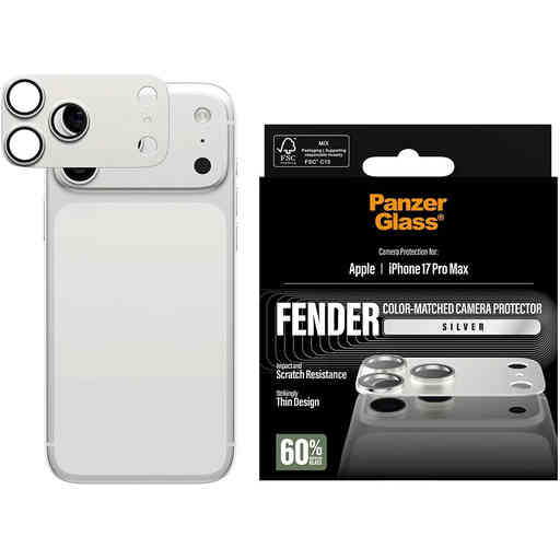 PanzerGlass FENDER Camera Protector Silver iPhone 17 Pro Max