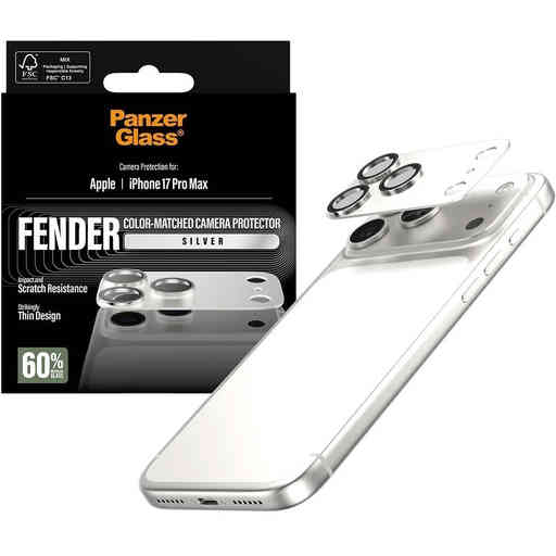 PanzerGlass FENDER Camera Protector Silver iPhone 17 Pro Max