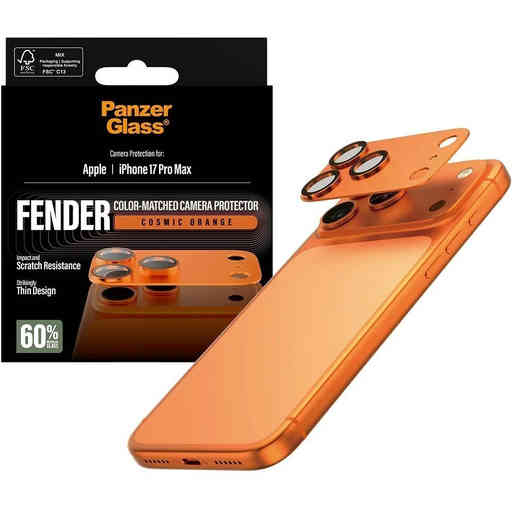 PanzerGlass FENDER Camera Protector Cosmic Orange iPhone 17 Pro Max