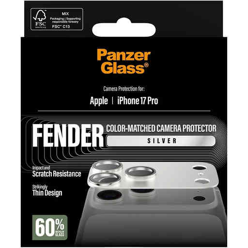 PanzerGlass FENDER Camera Protector Silver iPhone 17 Pro