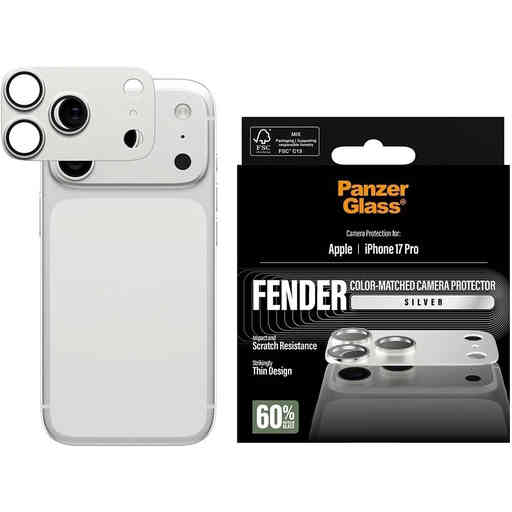 PanzerGlass FENDER Camera Protector Silver iPhone 17 Pro