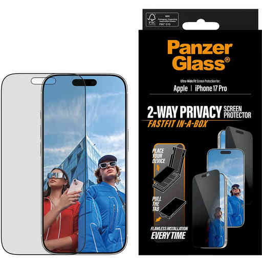 PanzerGlass FastFit Apple iPhone 17 Pro - Ultra-Wide-Fit Privacy Glass