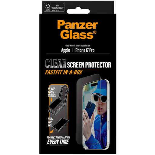 PanzerGlass FastFit Apple iPhone 17 Pro - Ultra-Wide-Fit