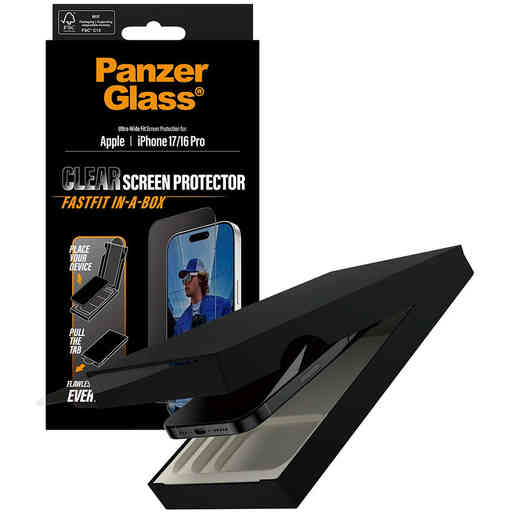 PanzerGlass FastFit Apple iPhone 17/16 Pro - Ultra-Wide-Fit