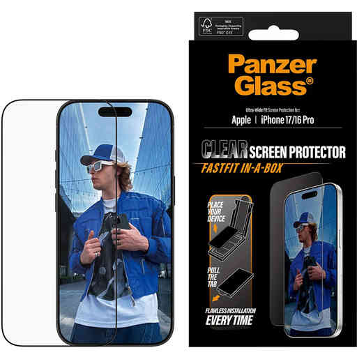 PanzerGlass FastFit Apple iPhone 17/16 Pro - Ultra-Wide-Fit