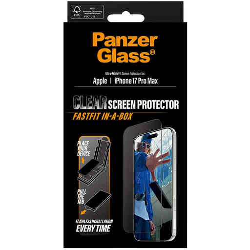 PanzerGlass FastFit Apple iPhone 17 Pro Max - Ultra-Wide-Fit